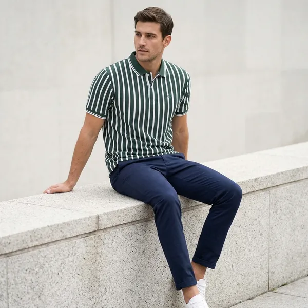 Green_And_White_Cotton_Striped_Polo_T-Shirt_For_Men
