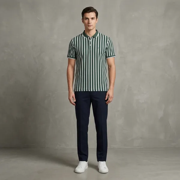 Green_And_White_Cotton_Striped_Polo_T-Shirt_For_Men