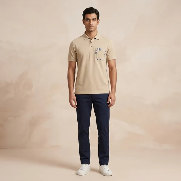 Beige_Cotton_Checkered_Polo_T-Shirt_For_Men