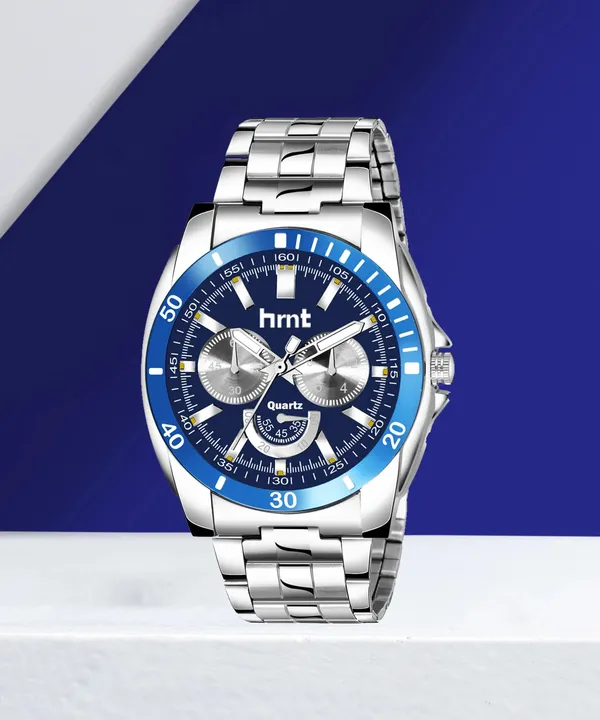 Blue_And_Silver_Stainless_Steel_Chronograph_Sports_Watch_For_Men