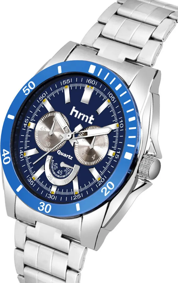 Blue_And_Silver_Stainless_Steel_Chronograph_Sports_Watch_For_Men