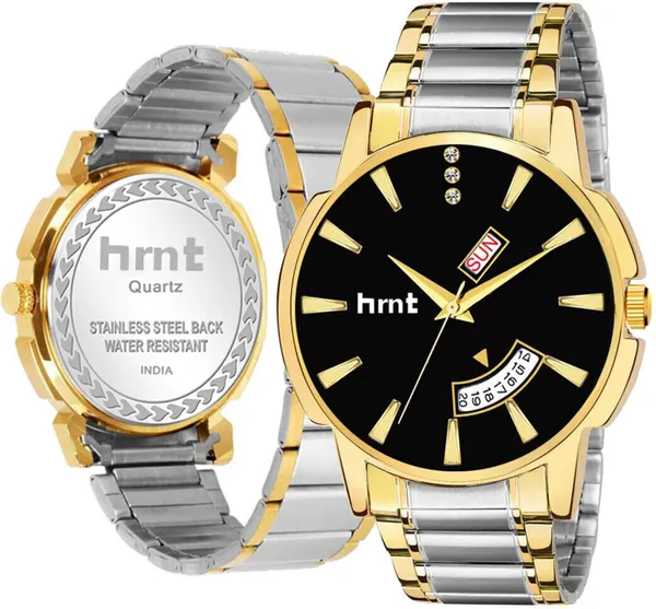 Gold_And_Silver_Stainless_Steel_Two-Tone_Day_Date_Analog_Watch_For_Men