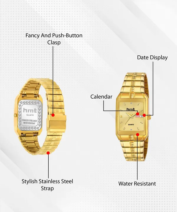Gold_Stainless_Steel_Rectangular_Dial_Day_Date_Analog_Watch_For_Men
