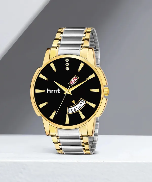 Gold_And_Silver_Stainless_Steel_Two-Tone_Day_Date_Analog_Watch_For_Men