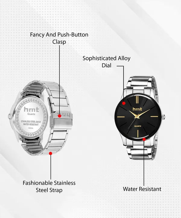 Black_And_Gold_Accent_Stainless_Steel_Quartz_Analog_Watch_For_Men