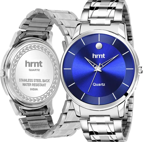 Blue_And_Silver_Stainless_Steel_Sunburst_Dial_Analog_Quartz_Watch_For_Men