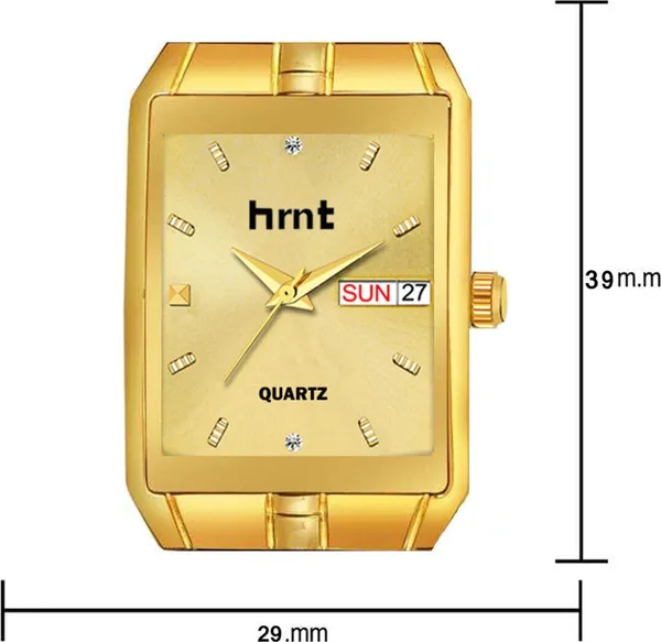 Gold_Stainless_Steel_Rectangular_Dial_Day_Date_Analog_Watch_For_Men