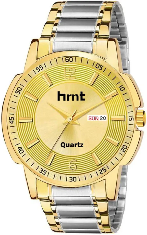 Gold_Tone_Stainless_Steel_Day_Date_Analog_Watch_For_Men