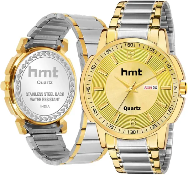 Gold_Tone_Stainless_Steel_Day_Date_Analog_Watch_For_Men