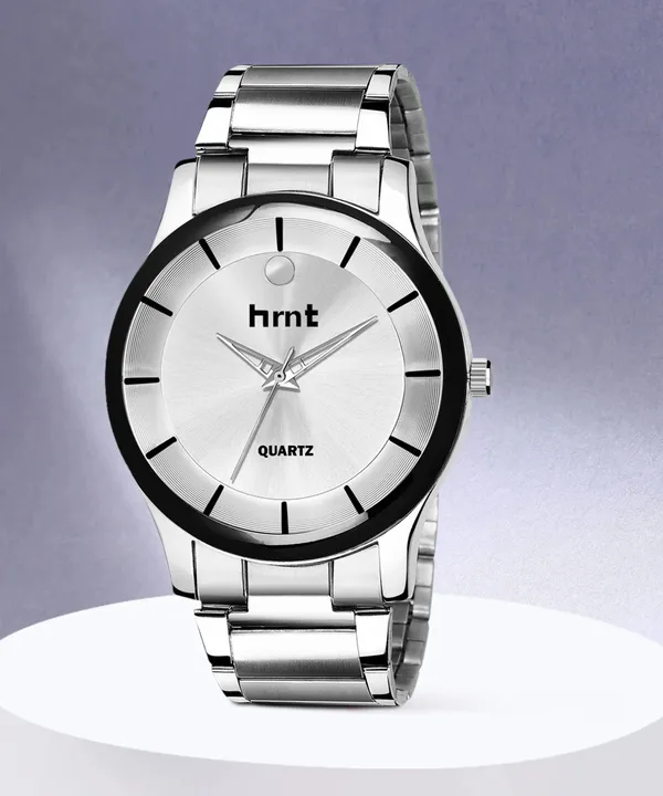 Silver_Stainless_Steel_Black_Bezel_Quartz_Analog_Watch_For_Men