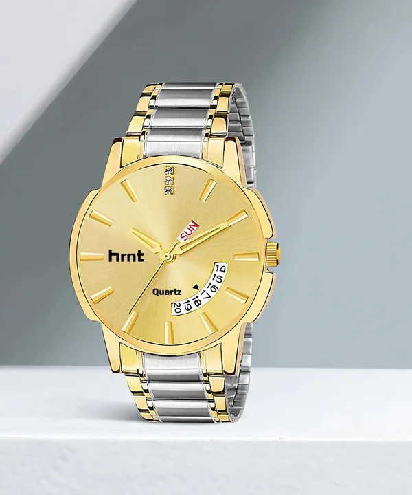 Gold_Tone_Stainless_Steel_Day_Date_Analog_Watch_For_Men