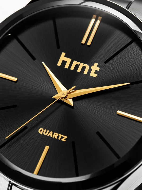 Black_And_Gold_Accent_Stainless_Steel_Quartz_Analog_Watch_For_Men