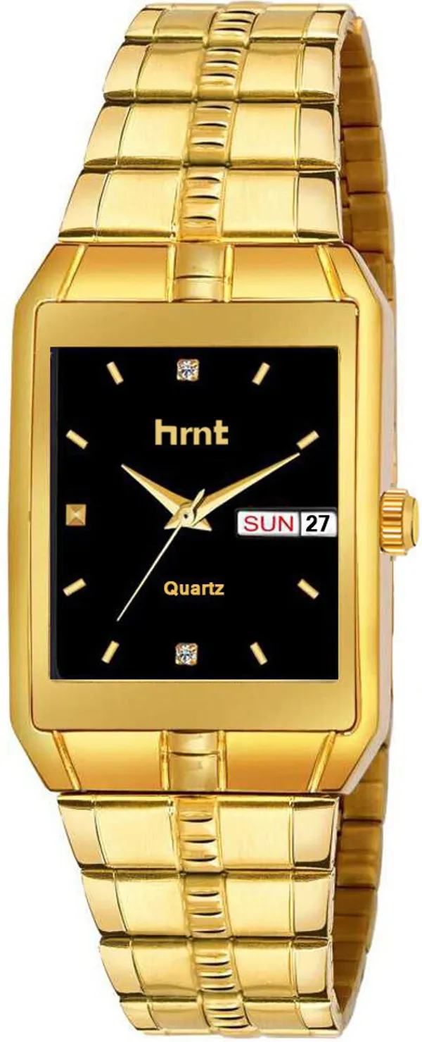 Black_And_Gold_Stainless_Steel_Rectangular_Dial_Analog_Watch_For_Men
