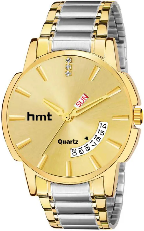 Gold_Tone_Stainless_Steel_Day_Date_Analog_Watch_For_Men