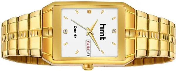 Gold_Stainless_Steel_Rectangular_Dial_Day_Date_Analog_Watch_For_Men