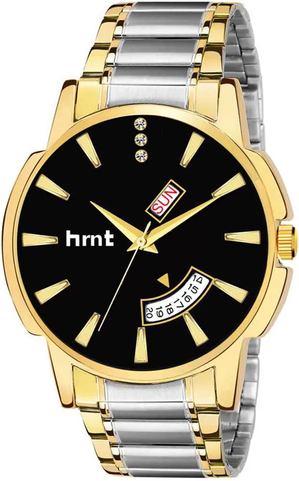 Gold_And_Silver_Stainless_Steel_Two-Tone_Day_Date_Analog_Watch_For_Men