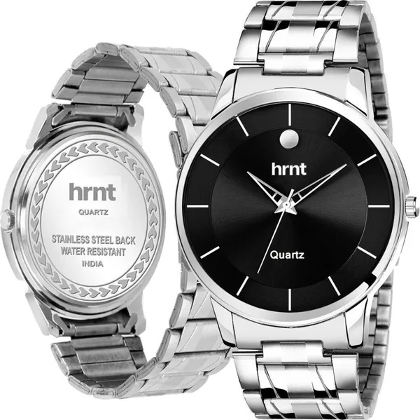 Silver_And_Black_Stainless_Steel_Quartz_Analog_Watch_For_Men