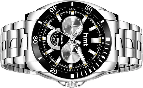 Black_And_Silver_Stainless_Steel_Chronograph_Sports_Watch_For_Men