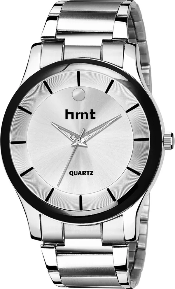Silver_Stainless_Steel_Black_Bezel_Quartz_Analog_Watch_For_Men