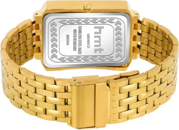 Gold_Stainless_Steel_Rectangular_Link_Bracelet_Analog_Watch_For_Men