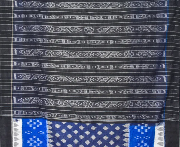 Bandhika_Maniabandha_Ikat_Pure_Cotton_Saree_Charcoal_Black_Royal_Blue_Traditional_Handloom