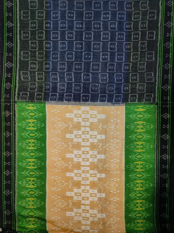 Bandhika_Maniabandha_Ikat_Pure_Cotton_Saree_–_light_Green_&_Sand_Beige_Traditional_Handloom_Saree