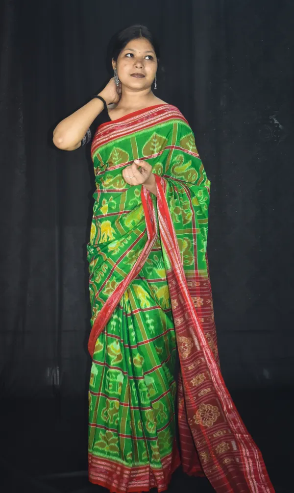 Bandhika_Red_Green_Maniabandh_Handloom_Saree