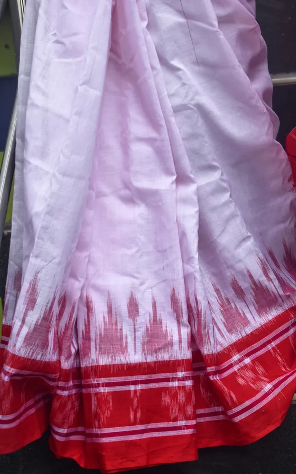 Bandhika_Maniabandha_Ikat_Pure_Cotton_Saree_–_Crimson_Red_&_Ivory_White_Traditional_Handloom_Saree