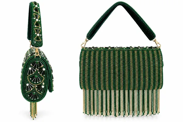 Luxury_Emerald_Green_Beaded_Fringe_Handbag