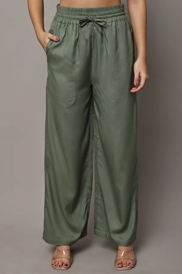 Olive_Green_Premium_Rayon_Top_And_Palazzo_Co-Ord_Set_For_Women