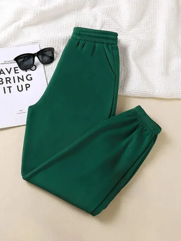 Green_Premium_Cotton_And_Polyester_Joggers_For_Women