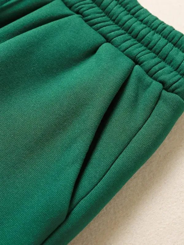 Green_Premium_Cotton_And_Polyester_Joggers_For_Women