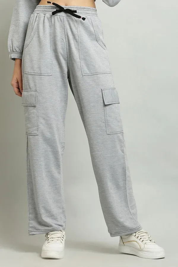 Grey_Premium_Cotton_And_Polyester_Cargo_Pants_For_Women