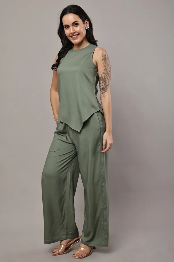 Olive_Green_Premium_Rayon_Top_And_Palazzo_Co-Ord_Set_For_Women