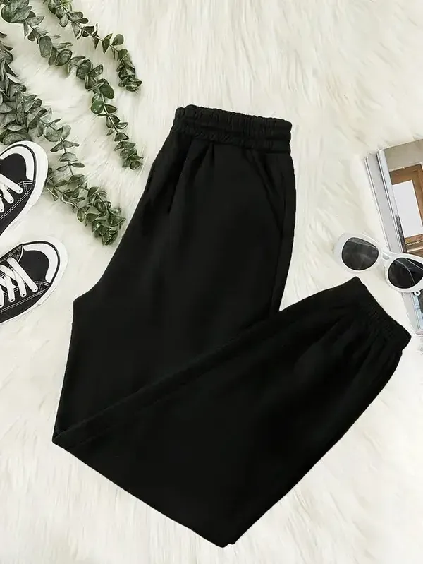 Black_Premium_Cotton_And_Polyester_Joggers_For_Women