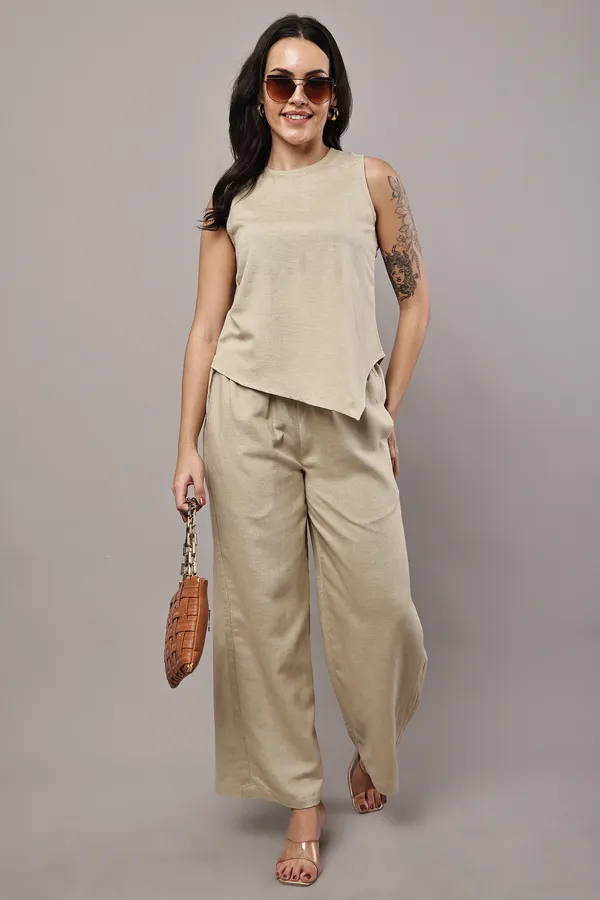 Beige_Premium_Rayon_Straight_Fit_Co-Ord_Set_For_Women