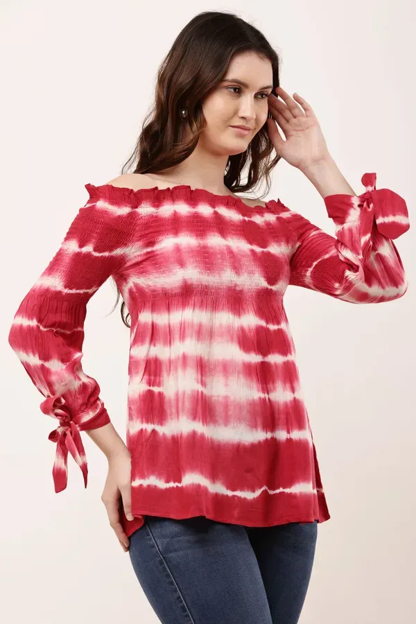 Red_Premium_Viscose_Rayon_Top_For_Women