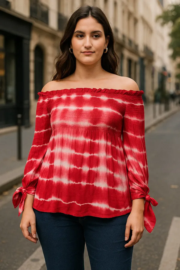 Red_Premium_Viscose_Rayon_Top_For_Women