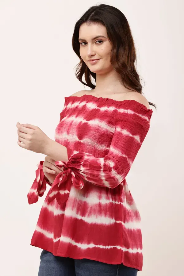 Red_Premium_Viscose_Rayon_Top_For_Women