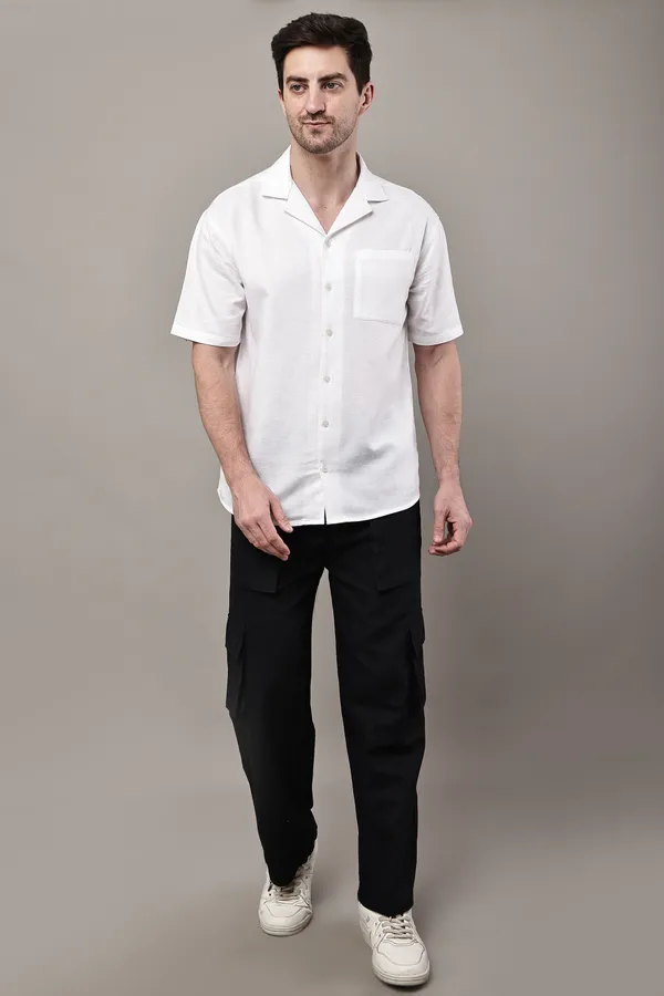 White_Premium_Linen_Camp_Collar_Shirt_For_Men