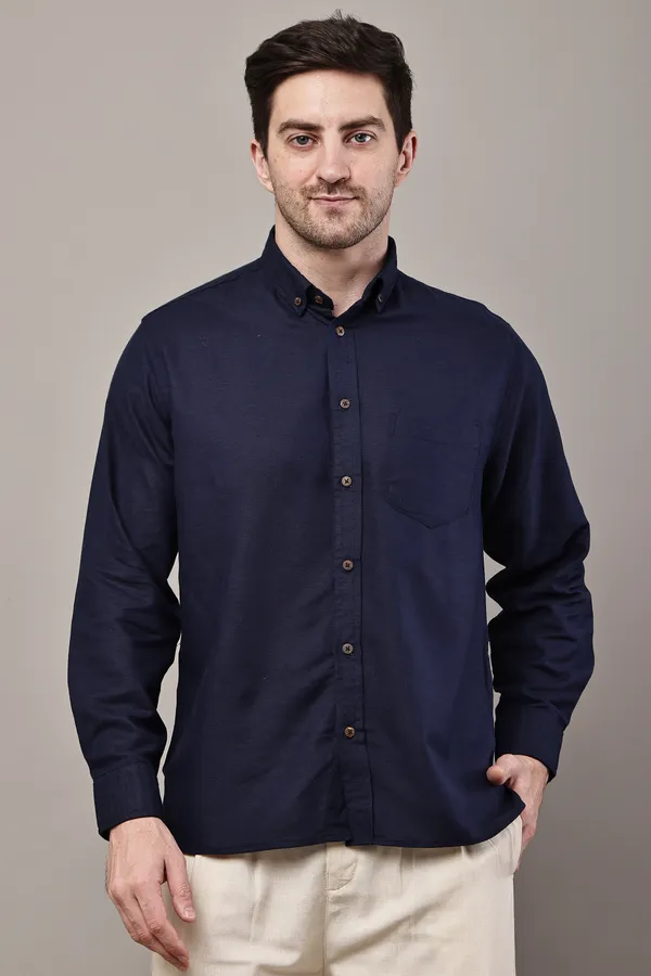 Navy_Blue_Premium_Linen_Button-Down_Shirt_For_Men