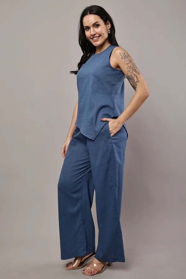 Blue_Premium_Rayon_Top_And_Pant_Set_For_Women