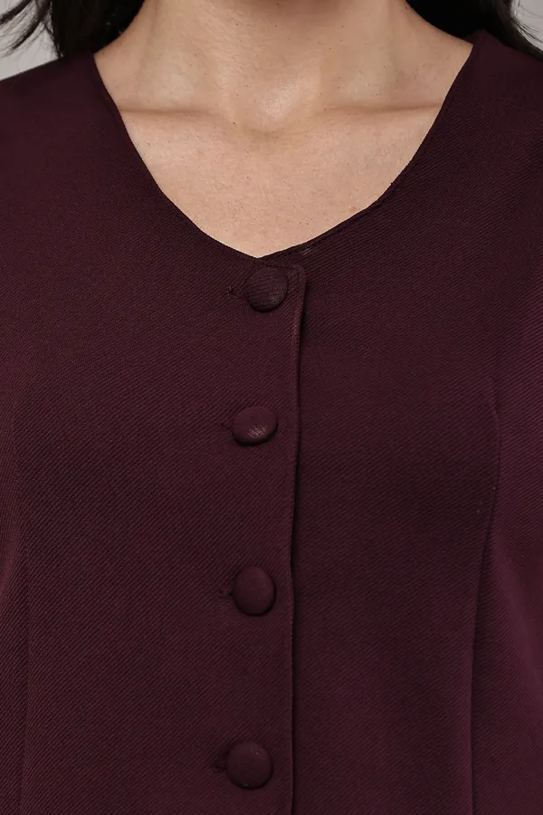 Maroon_Premium_Cotton_Twill_Vest_And_Palazzo_Set_For_Women