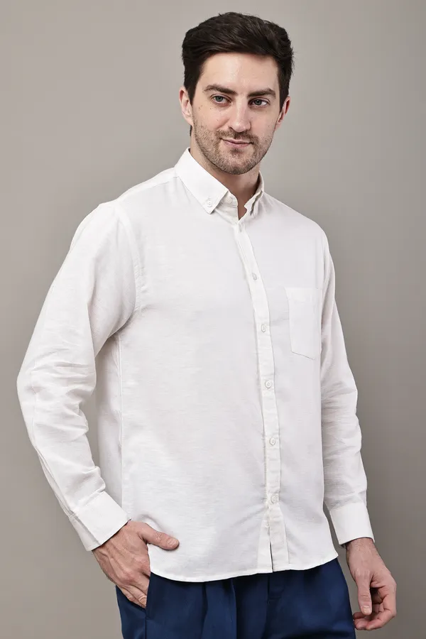 White_Premium_Linen_Button-Down_Shirt_For_Men