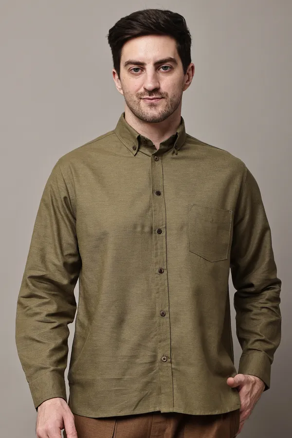 Olive_Green_Premium_Linen_Full_Sleeve_Shirt_For_Men