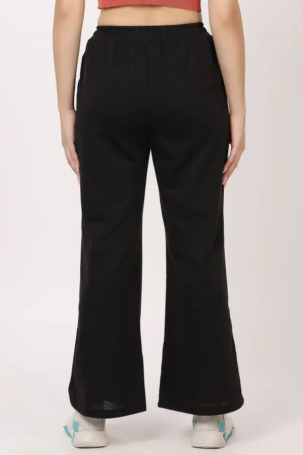 Black_Premium_Cotton_And_Polyester_Casual_Trousers_For_Women