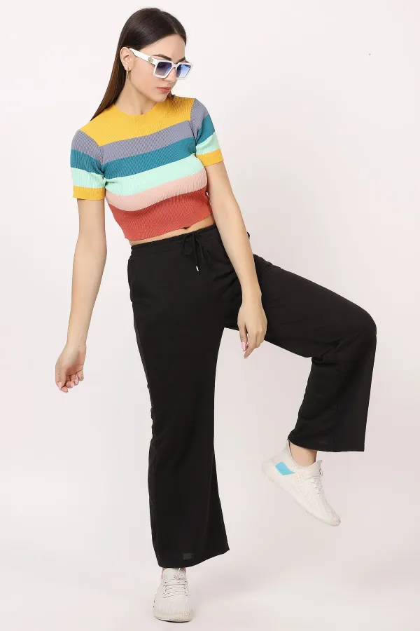 Black_Premium_Cotton_And_Polyester_Casual_Trousers_For_Women