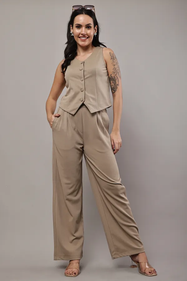 Beige_Premium_Cotton_Twill_Vest_And_Palazzo_Set_For_Women