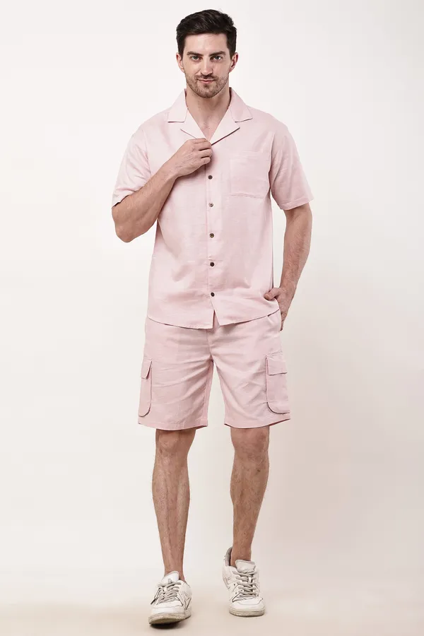 Pink_Premium_Linen_Short_Sleeve_Co-Ord_Set_For_Men