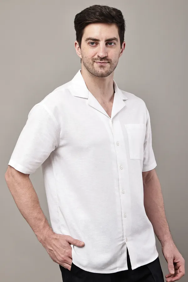 White_Premium_Linen_Camp_Collar_Shirt_For_Men